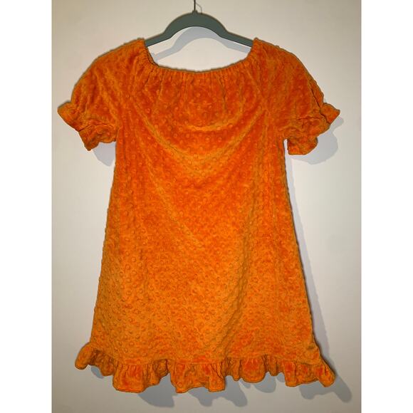 Whimsy Wear Girls Orange Clemson Tigers Dress Fuzzy Velour Size 6 Tiger Paw - Picture 5 of 5